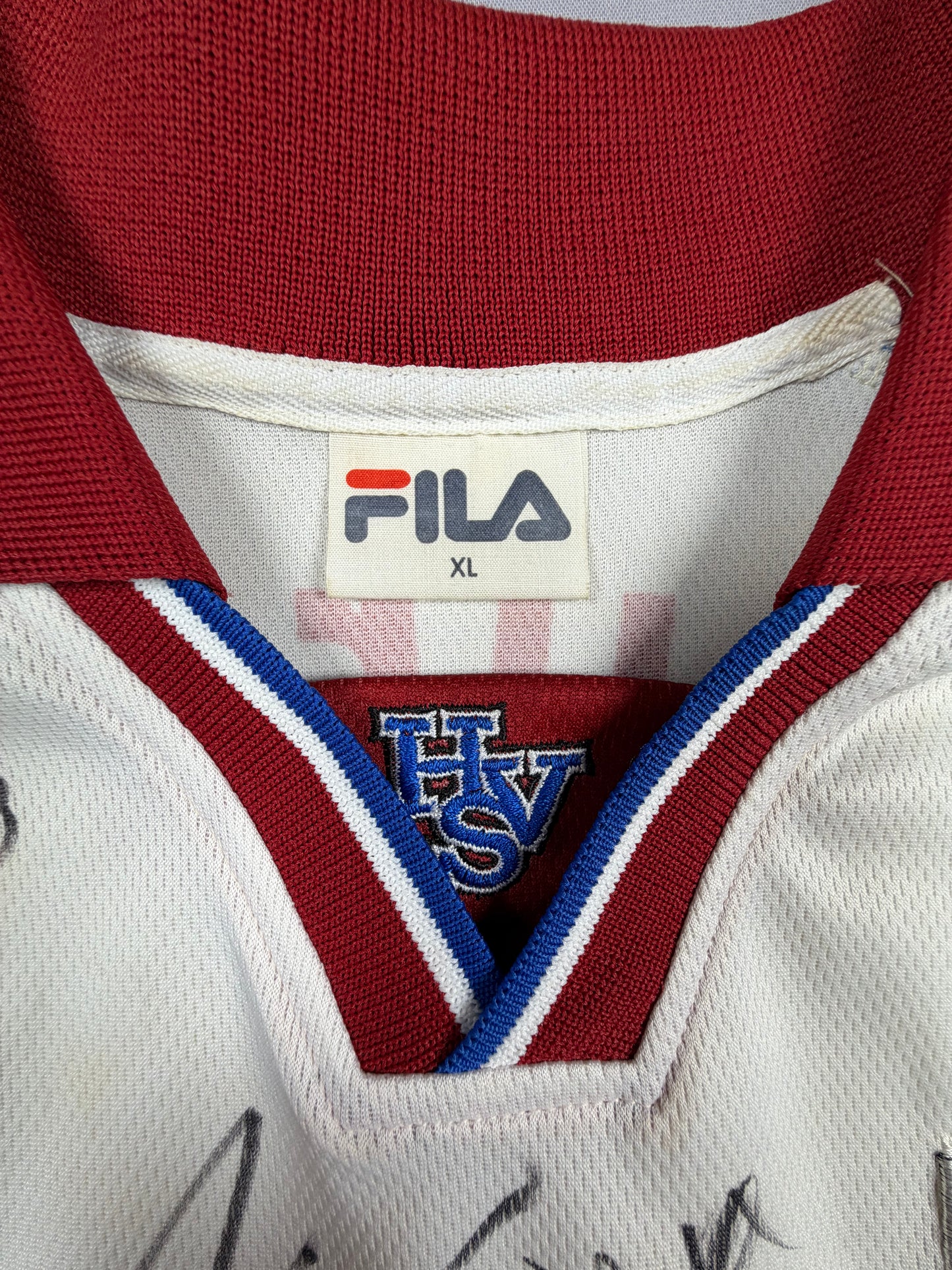 hamburger sv 00/01 hsv trikot (xl) "autogramme + individualflock" fila