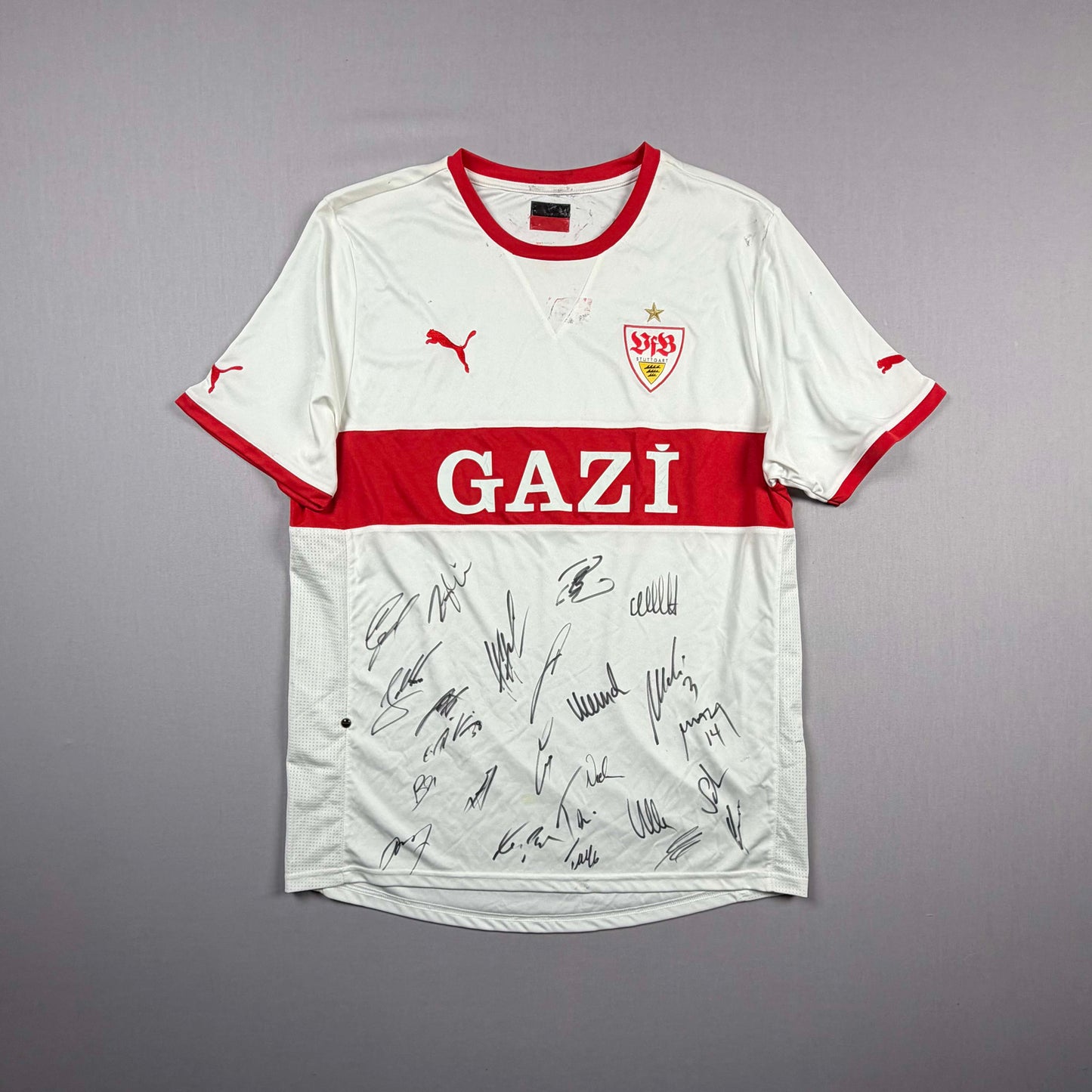 vfb stuttgart 11/12 vfb trikot (xl) mit autogrammen puma